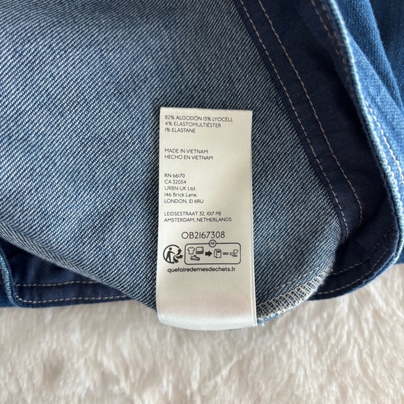 Pilcro Fitted Dark Denim Midi Dress Size XL Blue Stretch Double Ended Zipper - Picture 11 of 14